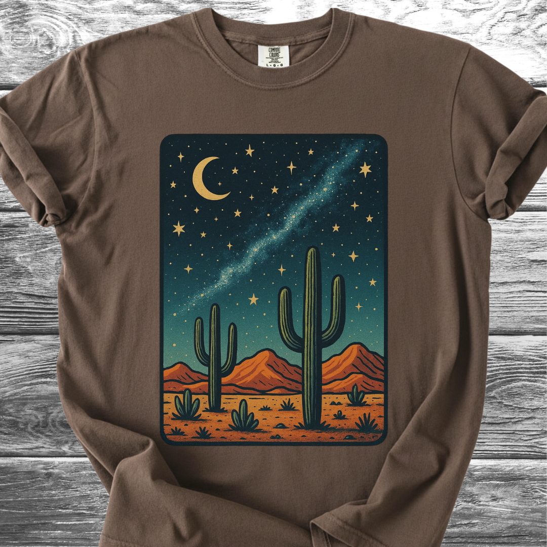 Cactus In The Desert Night TShirt