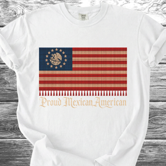 America-Mexico Flag Serape Blue TShirt