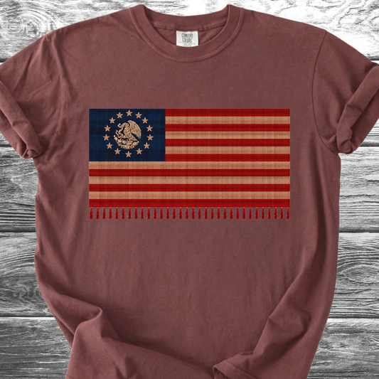 America-Mexico Flag Serape TShirt