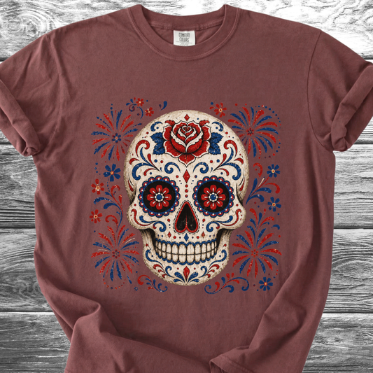 4th Of July Sugar Skull 4th TShirt
