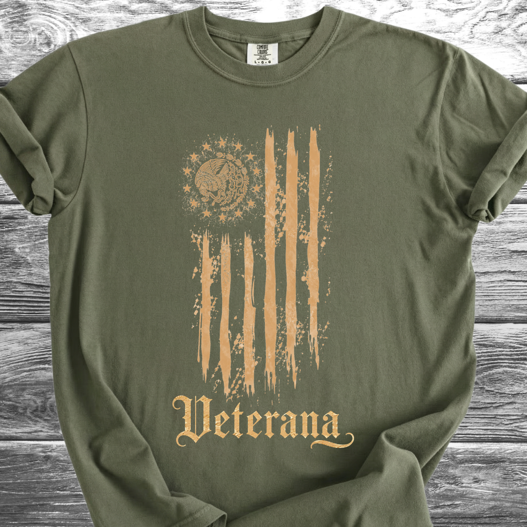 Mexican American Flag Artistic, Veterana 4th TShirt