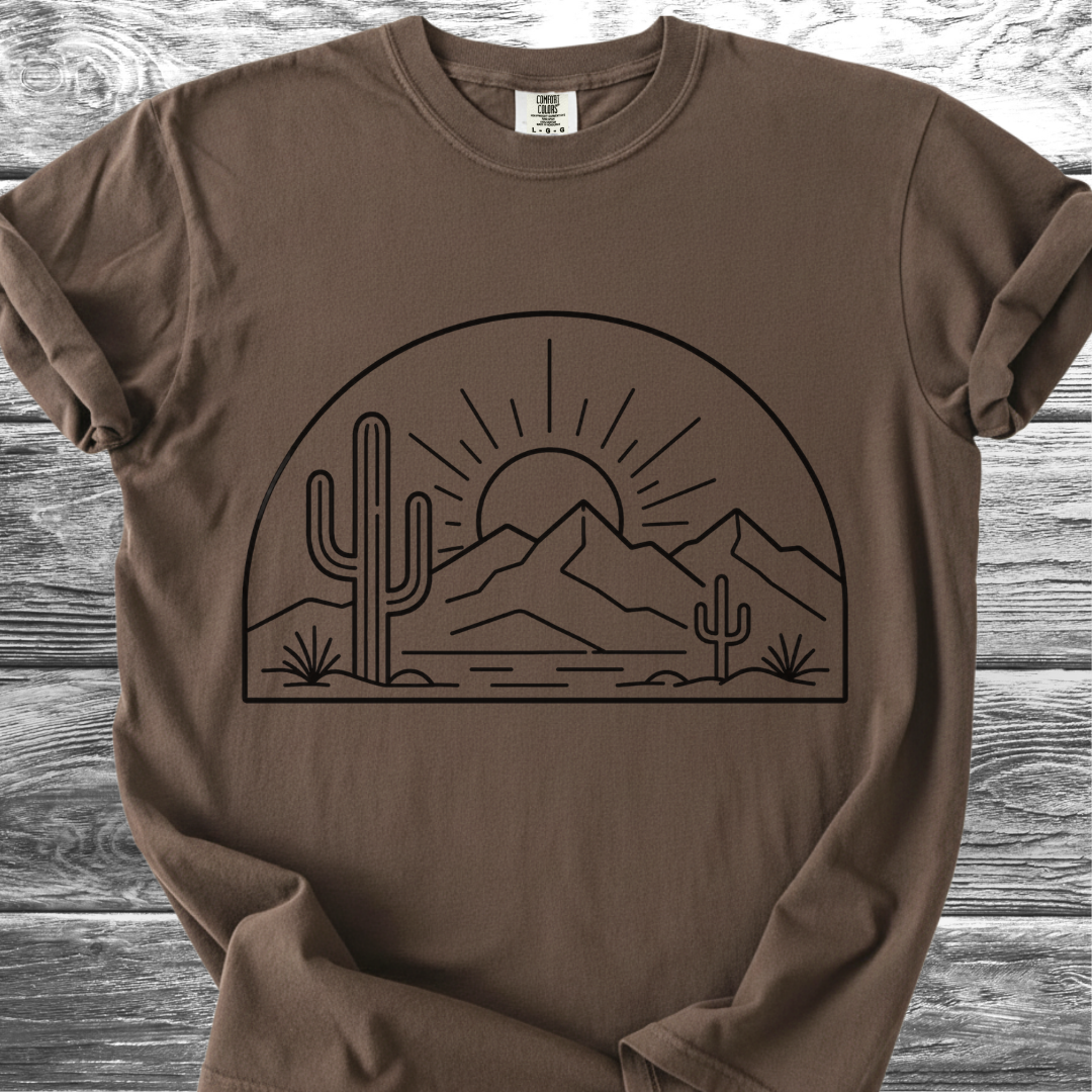 Desert Sunrise Line Art TShirt