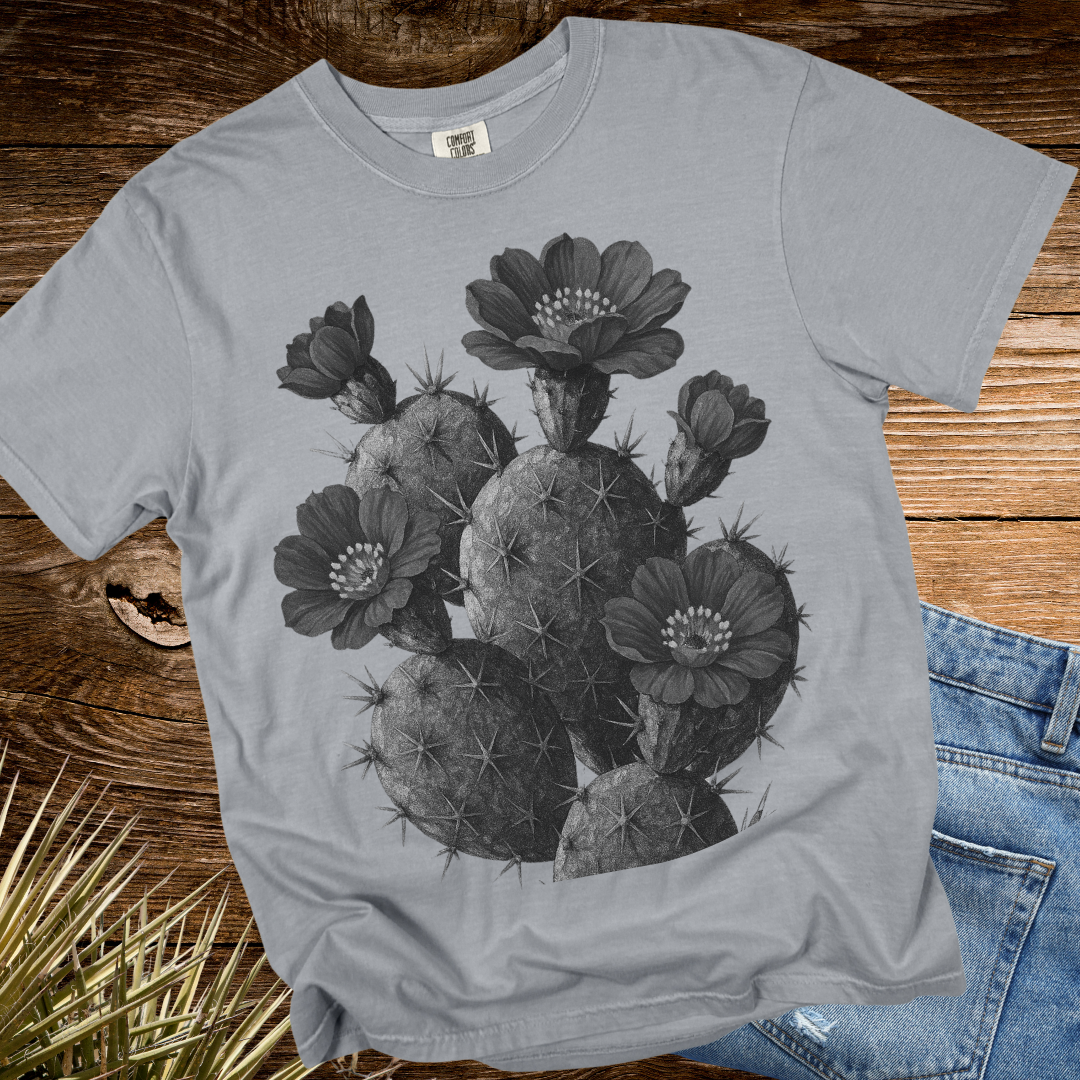 Black & White Flower Cactus TShirt
