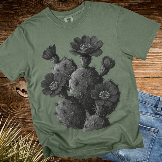 Black & White Flower Cactus TShirt