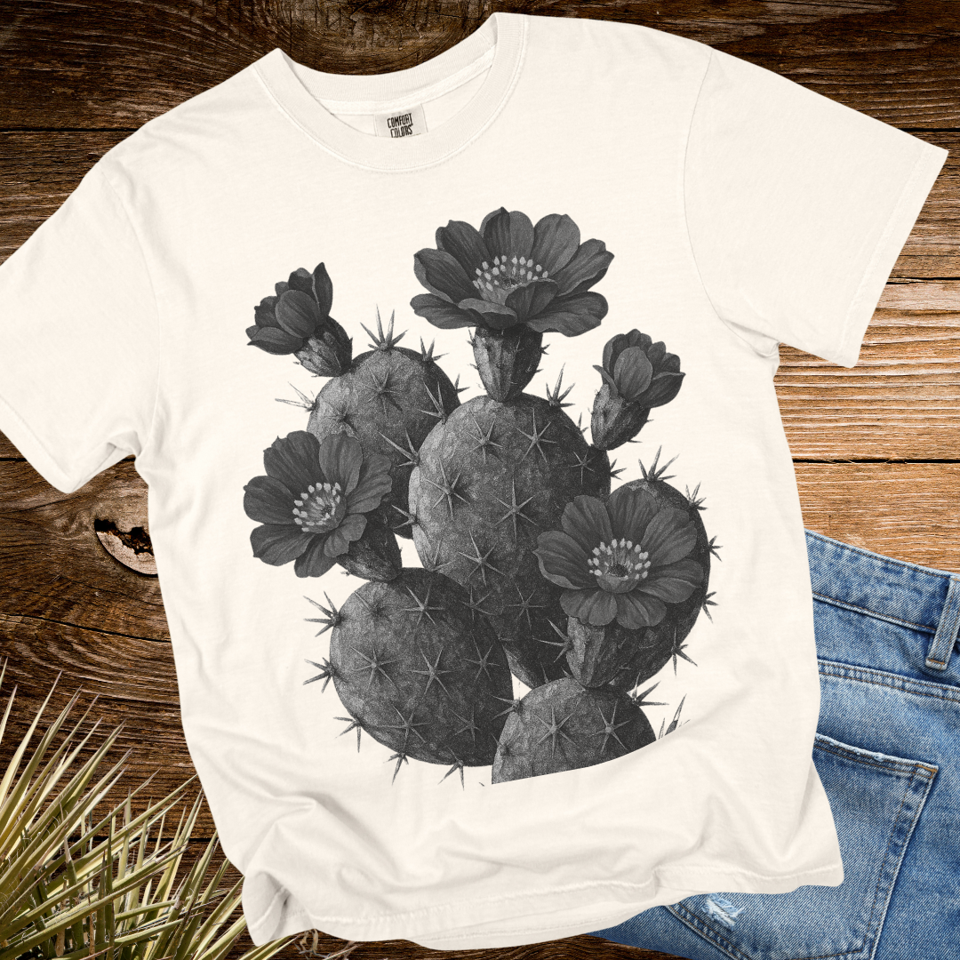 Black & White Flower Cactus TShirt