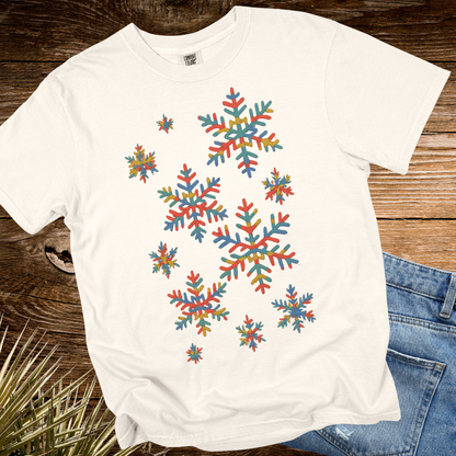 Snowflakes Embroidered Colorful TShirt