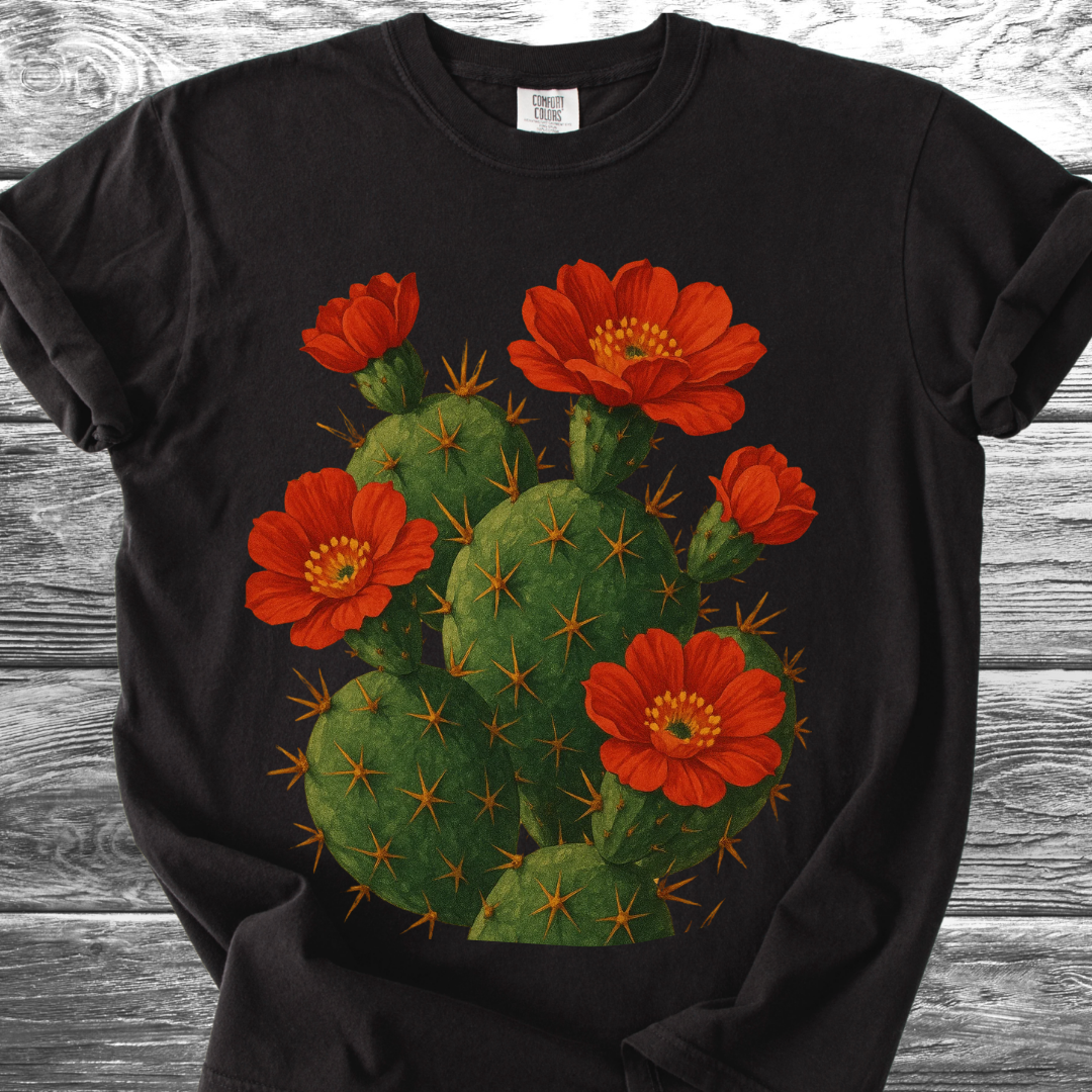 Cactus with Red Flowers TShirt