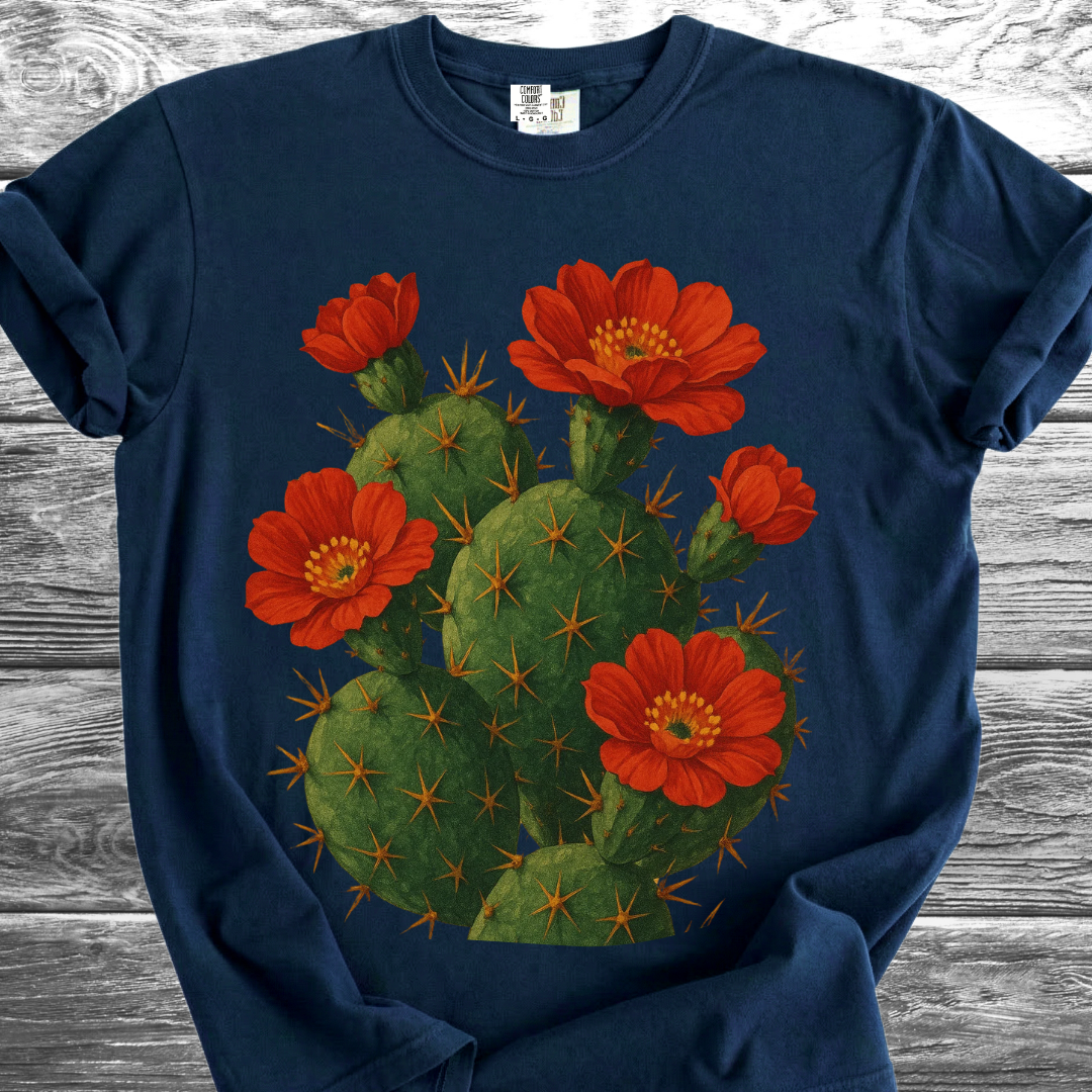 Cactus with Red Flowers TShirt