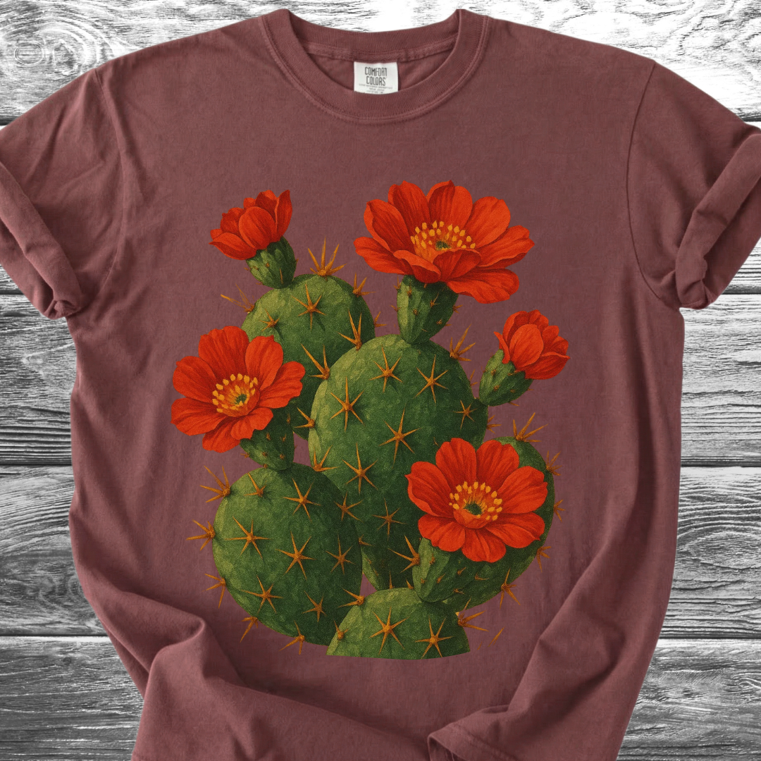 Cactus with Red Flowers TShirt