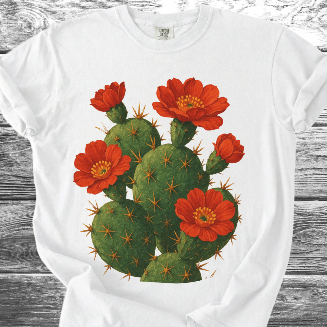 Cactus with Red Flowers TShirt
