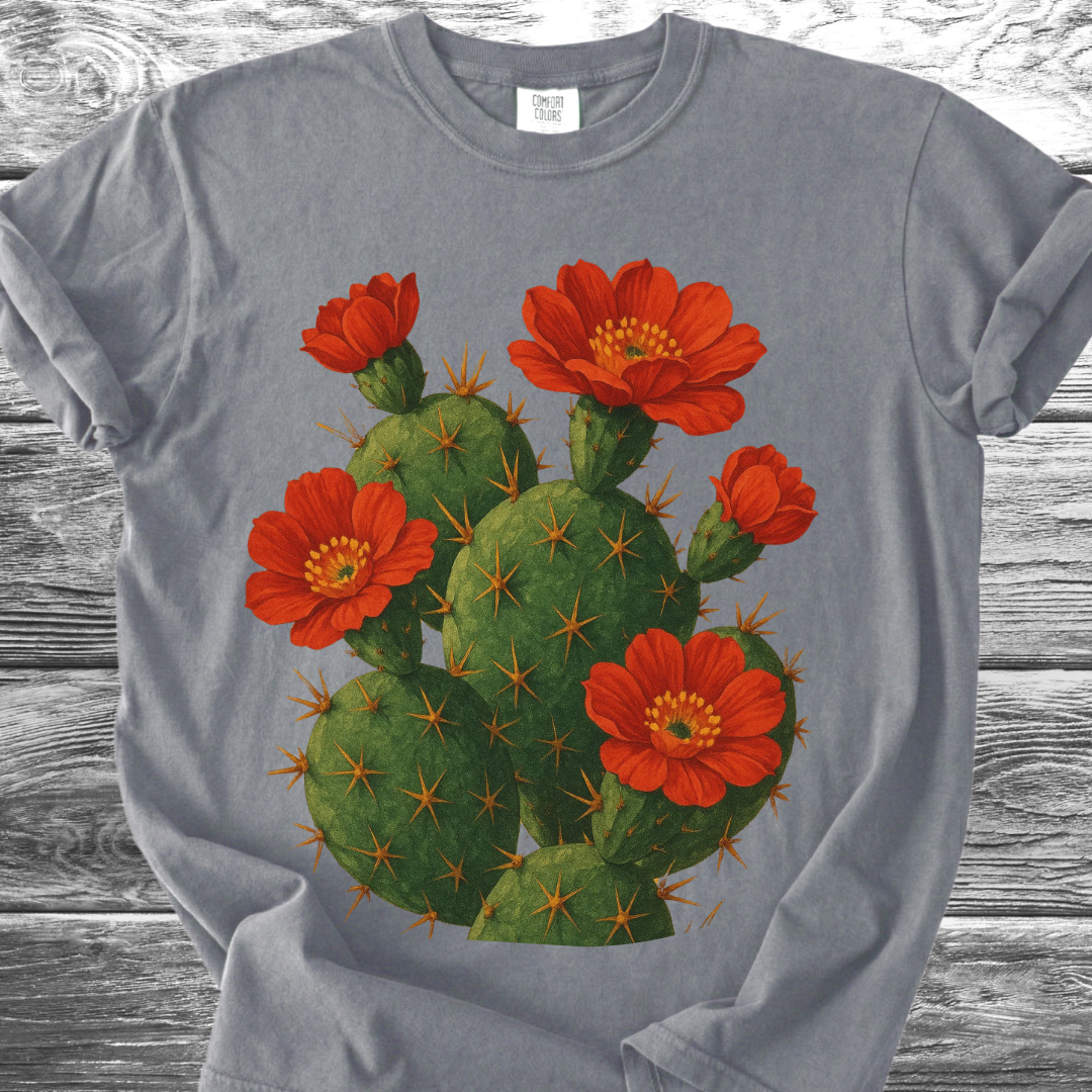 Cactus with Red Flowers TShirt