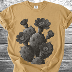 Cactus with Flowers in Black & White TShirt