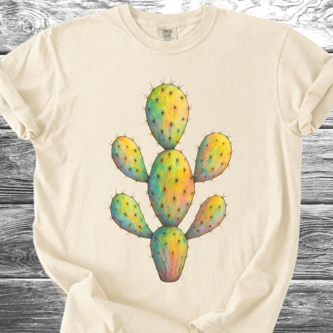 Cactus Neon Artistic TShirt
