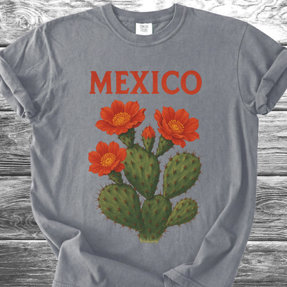 Cactus MEXICO Red Flowers TShirt