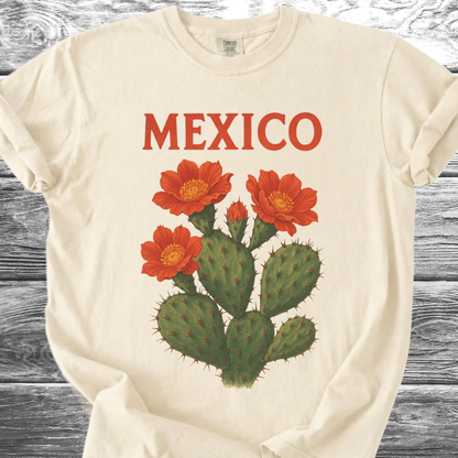 Cactus MEXICO Red Flowers TShirt