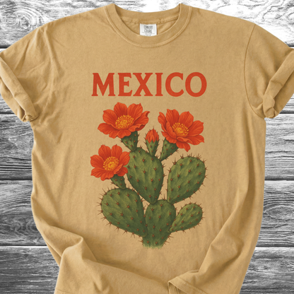 Cactus MEXICO Red Flowers TShirt