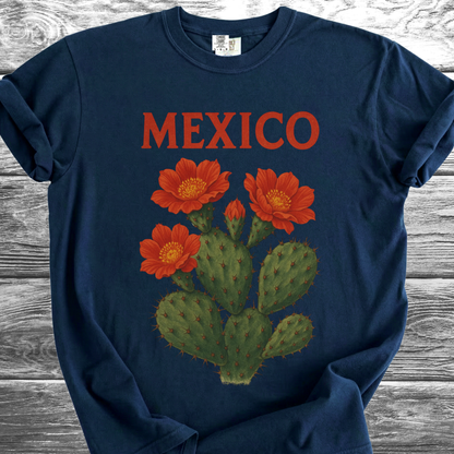 Cactus MEXICO Red Flowers TShirt