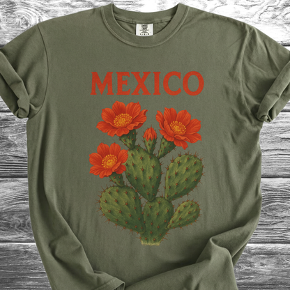 Cactus MEXICO Red Flowers TShirt