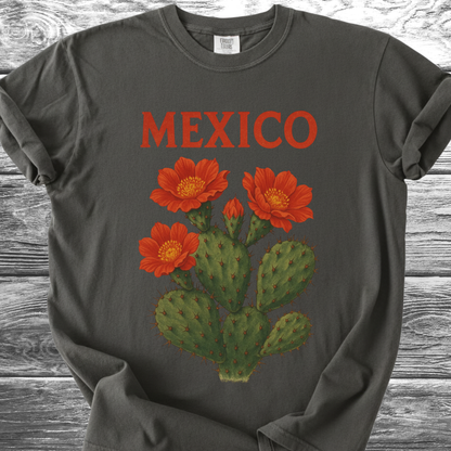 Cactus MEXICO Red Flowers TShirt
