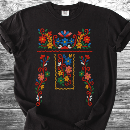 Flowers PRINTED "Embroidery Style" TShirt