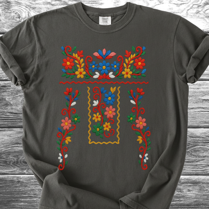 Flowers PRINTED "Embroidery Style" TShirt
