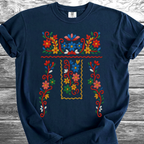 Flowers PRINTED "Embroidery Style" TShirt