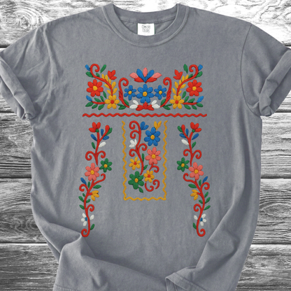Flowers PRINTED "Embroidery Style" TShirt