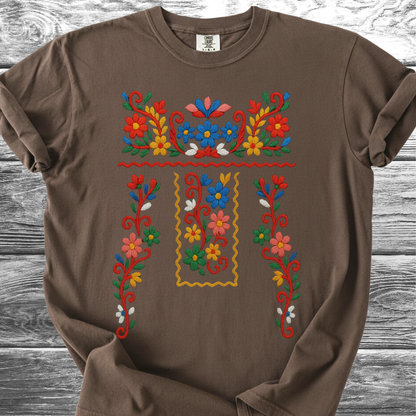 Flowers PRINTED "Embroidery Style" TShirt