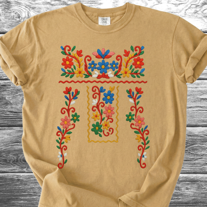 Flowers PRINTED "Embroidery Style" TShirt
