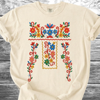 Flowers PRINTED "Embroidery Style" TShirt