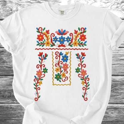 Flowers PRINTED "Embroidery Style" TShirt