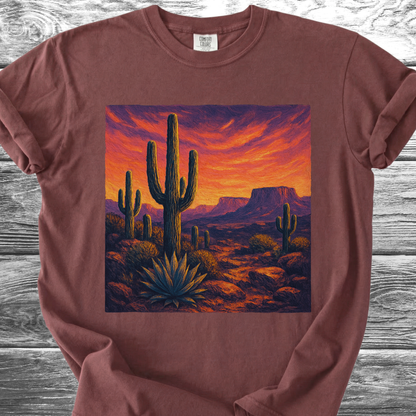 Cactus Dramatic Sunset TShirt