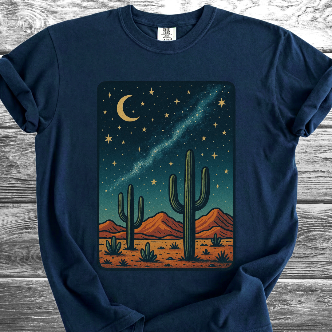 Cactus In The Desert Night TShirt