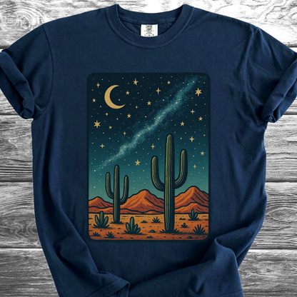 Cactus In The Desert Night TShirt