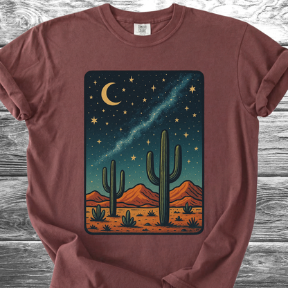 Cactus In The Desert Night TShirt