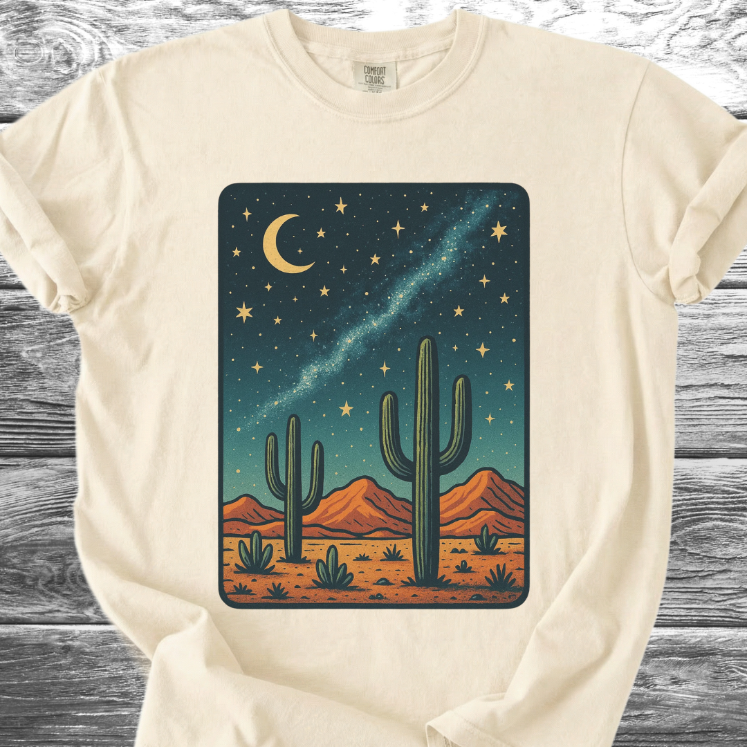 Cactus In The Desert Night TShirt
