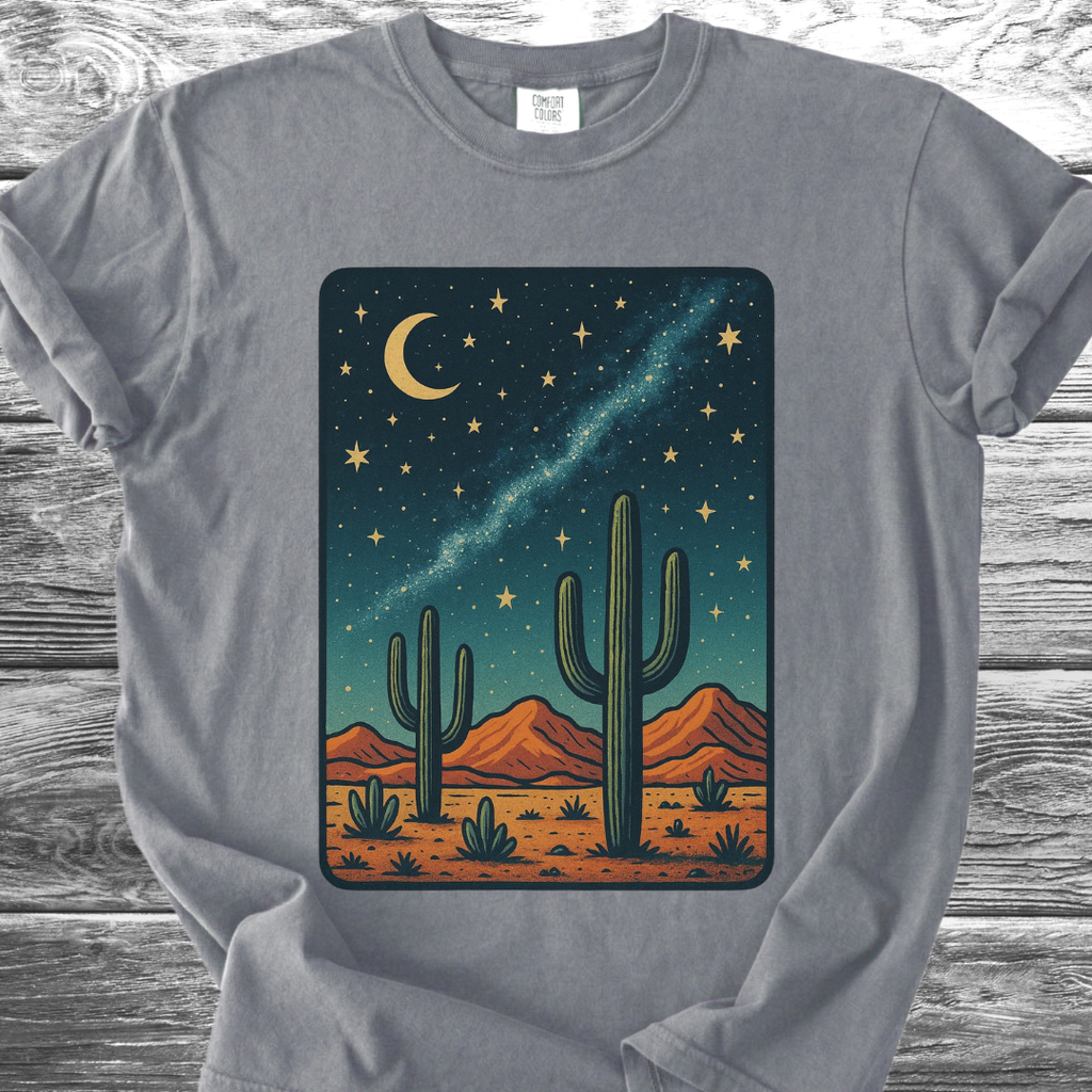 Cactus In The Desert Night TShirt