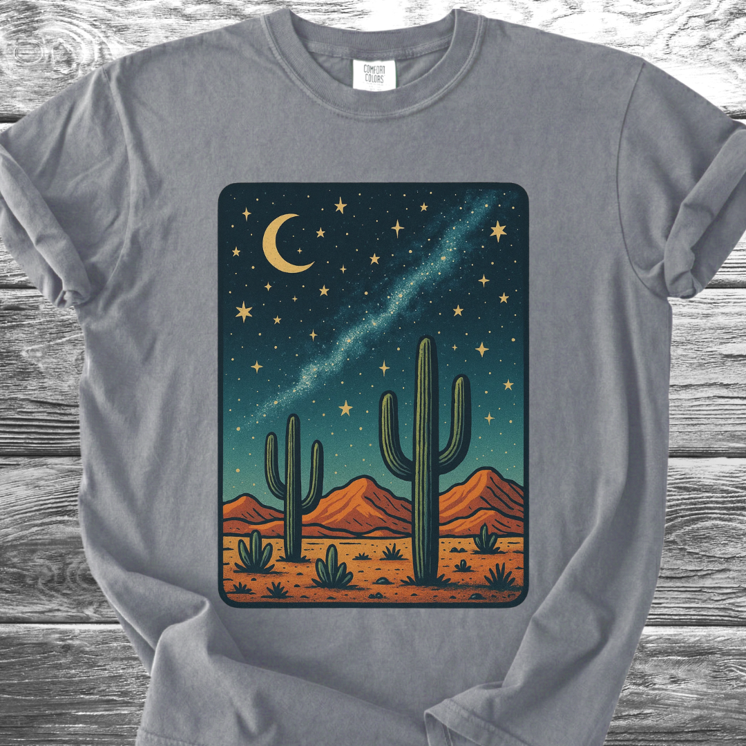 Cactus In The Desert Night TShirt