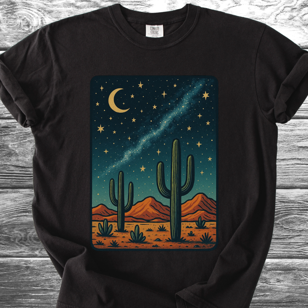 Cactus In The Desert Night TShirt