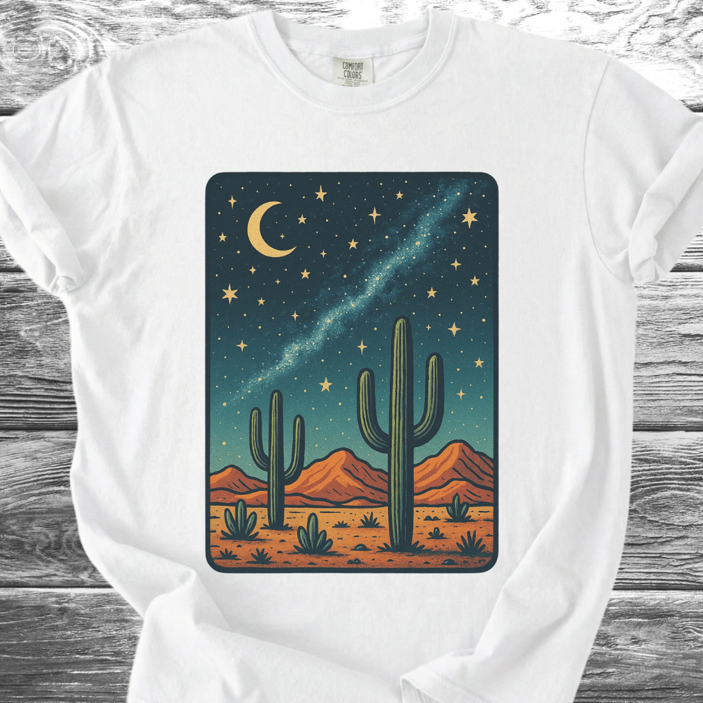 Cactus In The Desert Night TShirt