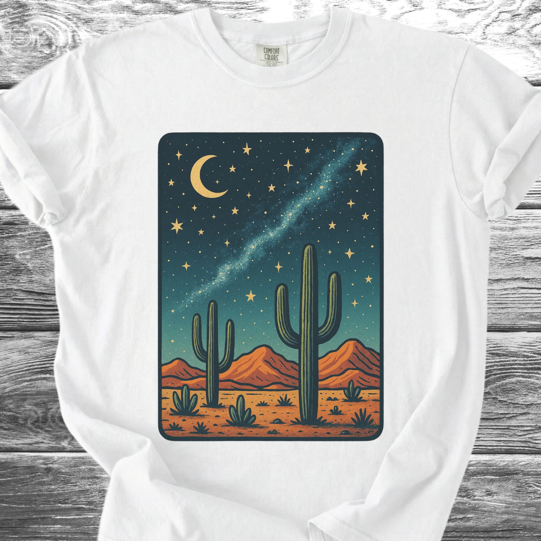 Cactus In The Desert Night TShirt