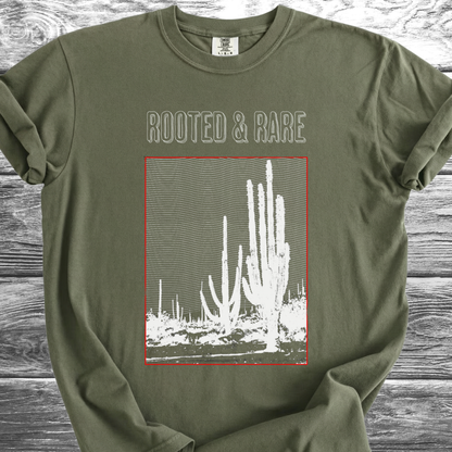 Cactus Rooted & Rare Graphic White TShirt