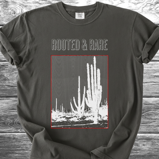 Cactus Rooted & Rare Graphic White TShirt