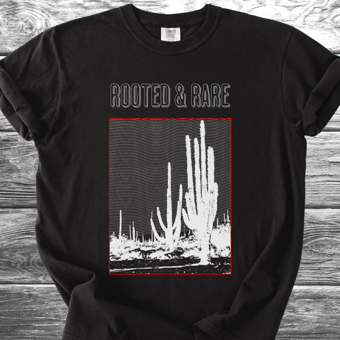 Cactus Rooted & Rare Graphic White TShirt