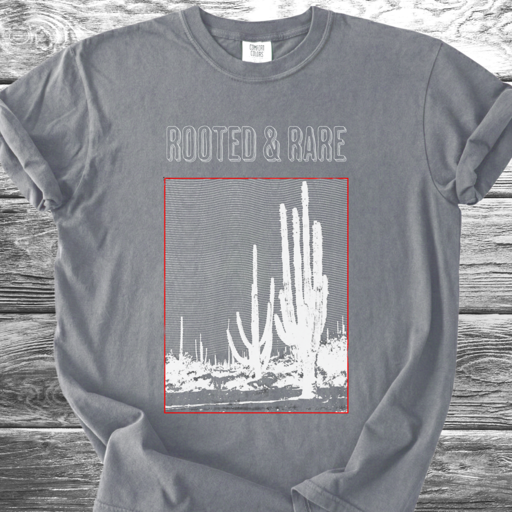 Cactus Rooted & Rare Graphic White TShirt