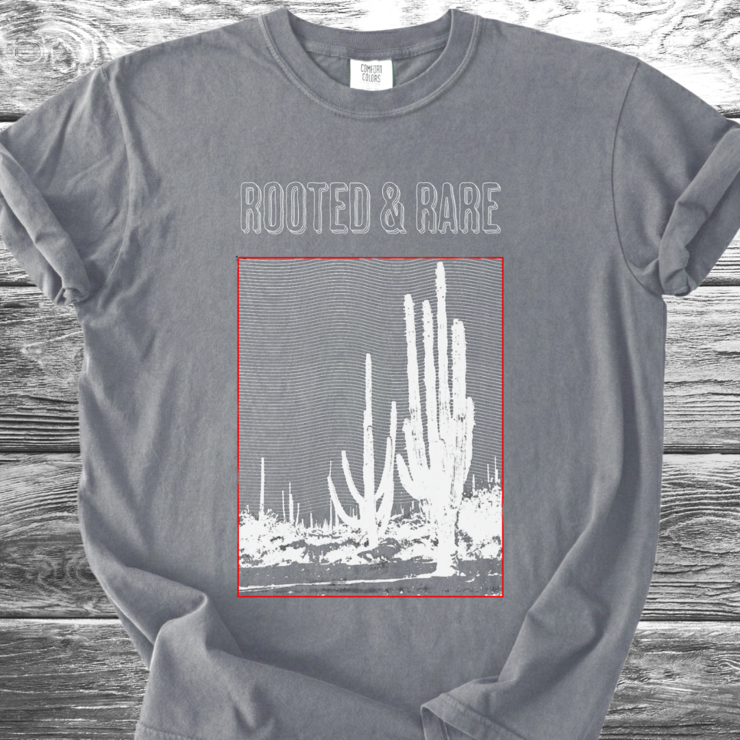Cactus Rooted & Rare Graphic White TShirt