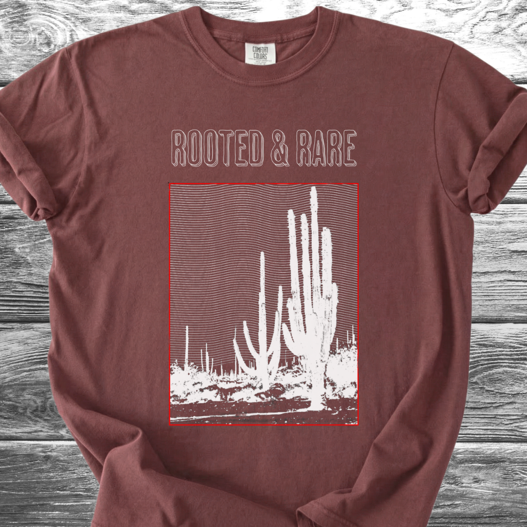 Cactus Rooted & Rare Graphic White TShirt