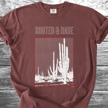 Cactus Rooted & Rare Graphic White TShirt