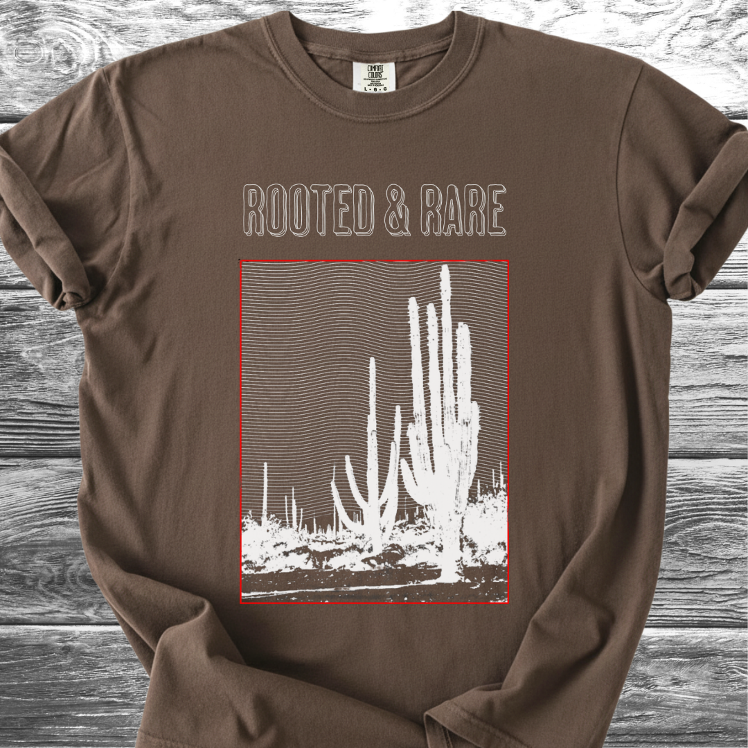 Cactus Rooted & Rare Graphic White TShirt