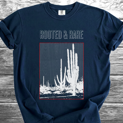 Cactus Rooted & Rare Graphic White TShirt